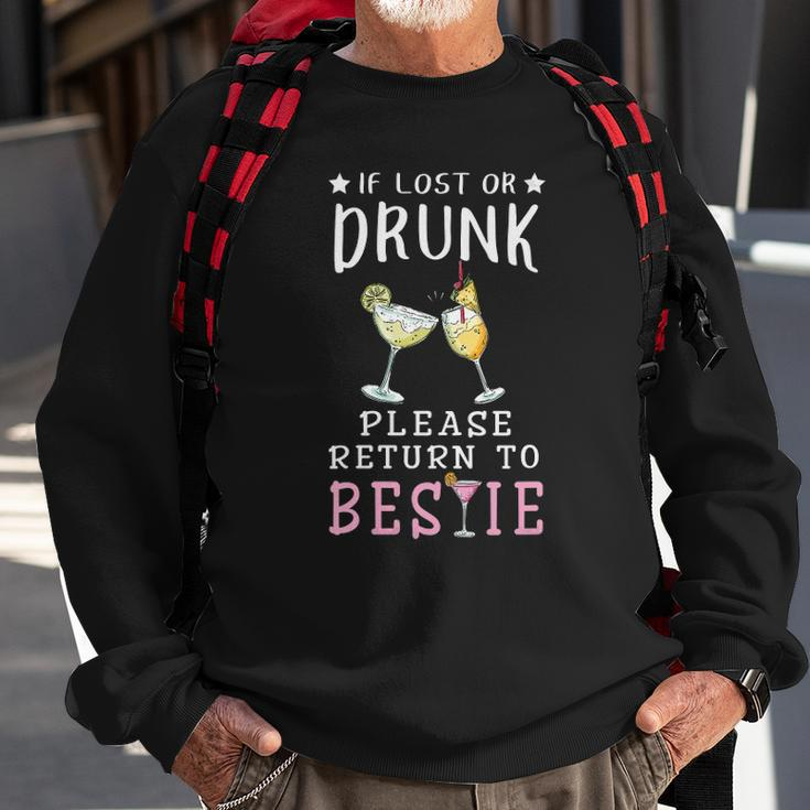Womens If Lost Or Drunk Please Return To Bestie Matching Sweatshirt Gifts for Old Men