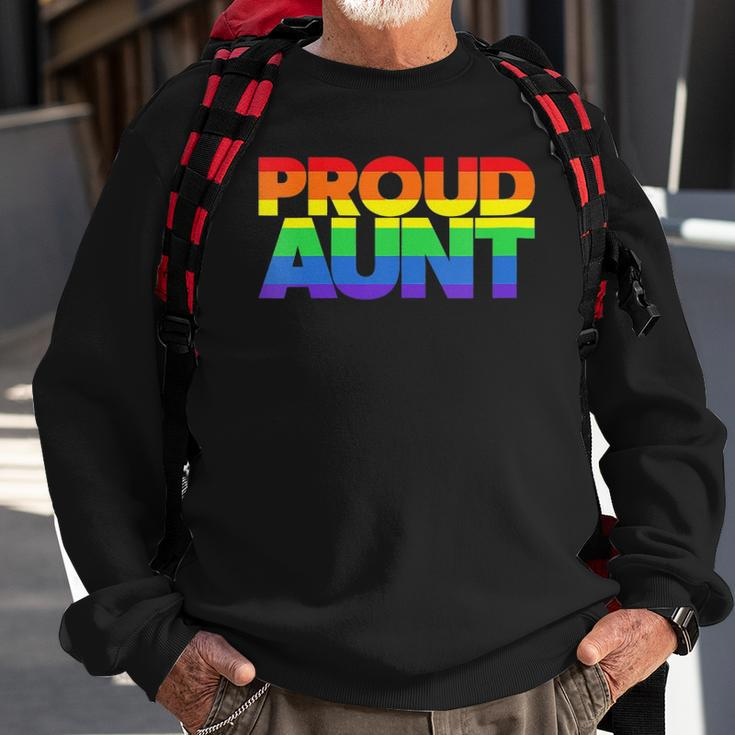 Womens Lgbtq Family Aunt Gay Pride Ally Lgbt Proud Aunt Sweatshirt Gifts for Old Men