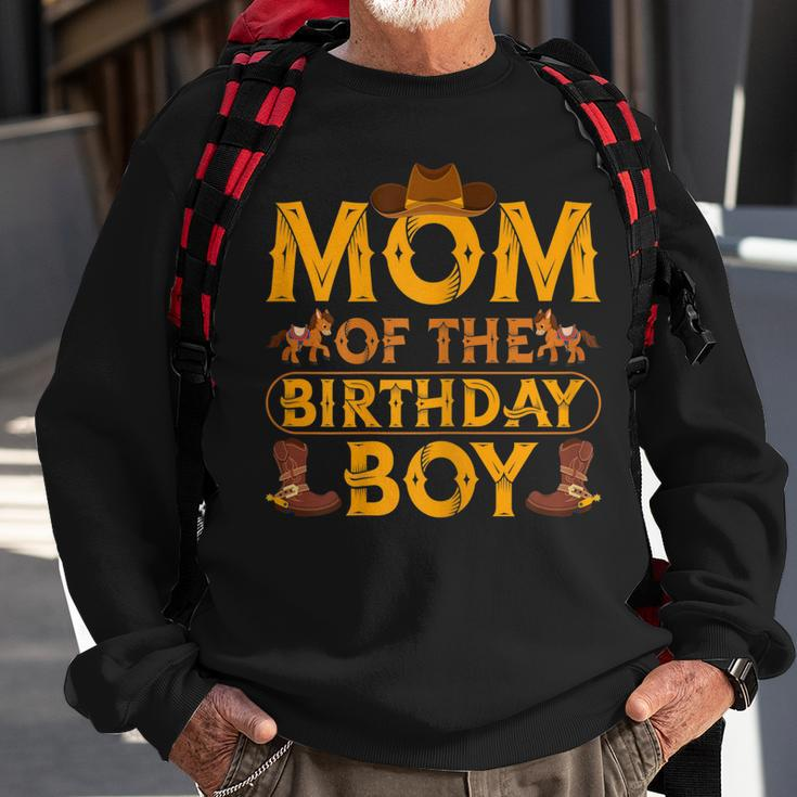 Womens Mom Of The Birthday Boy Cowboy Western Theme Birthday Party Sweatshirt Gifts for Old Men