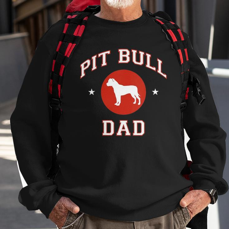 Womens Pit Bull Dad V-Neck Sweatshirt Gifts for Old Men