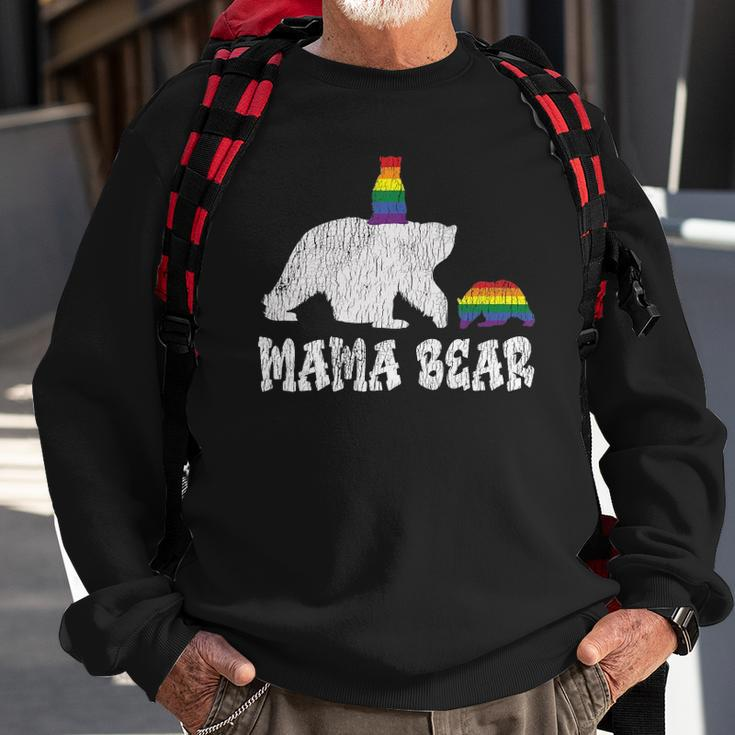 Womens Vintage Mama Bear Pride Mother Teens Mom Lesbian Gay Lgbtq Sweatshirt Gifts for Old Men