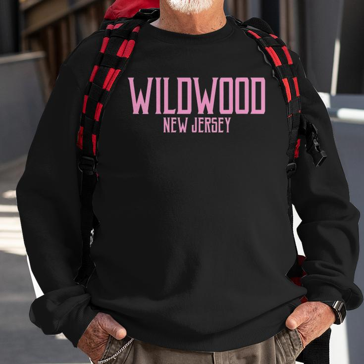 Womens Wildwood New Jersey Nj Vintage Text Pink Print Sweatshirt Gifts for Old Men