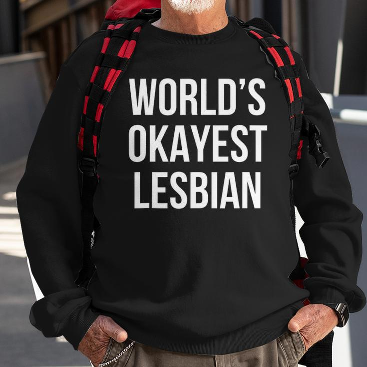 Worlds Okayest Lesbian Sweatshirt Gifts for Old Men
