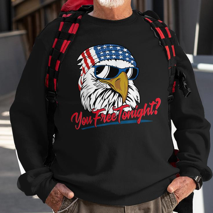 You Free Tonight Bald Eagle American Flag Happy 4Th Of July V2 Sweatshirt Gifts for Old Men