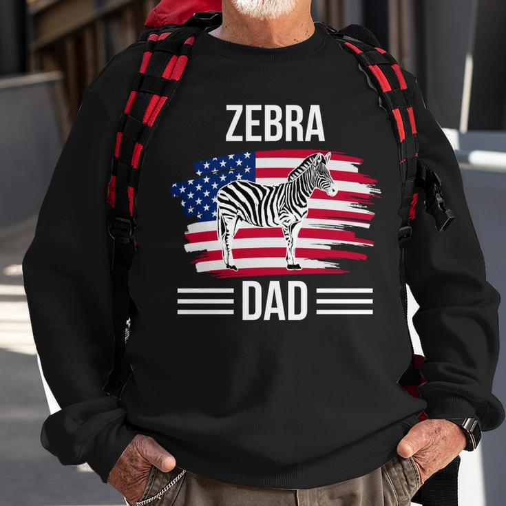 Zebra Us Flag 4Th Of July Fathers Day Zebra Dad Sweatshirt Gifts for Old Men