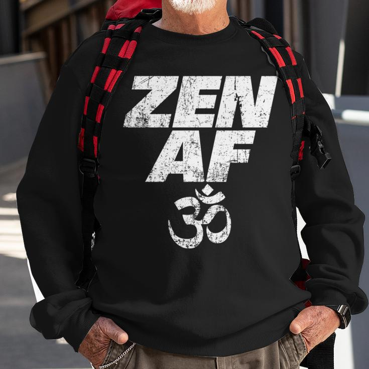 Zen Af Om Symbol Vintage Meditation Yoga Distressed V2 Sweatshirt Gifts for Old Men