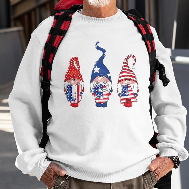 4Th Of July American Flag Gnomes Women Men Girls Boys Kids Sweatshirt Gifts for Old Men