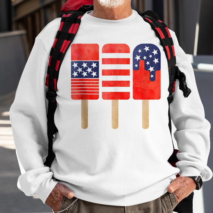 4Th Of July Popsicles Usa Flag Independence Day Patriotic Sweatshirt Gifts for Old Men