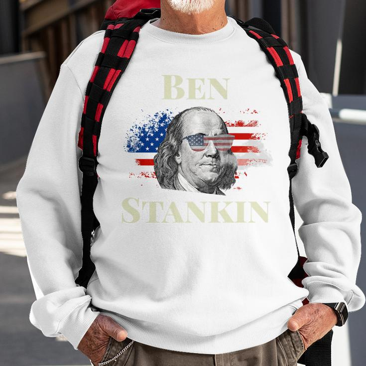 4Th Of July Stoner Gifts For Dad Boyfriend Men Ben Drankin Sweatshirt Gifts for Old Men