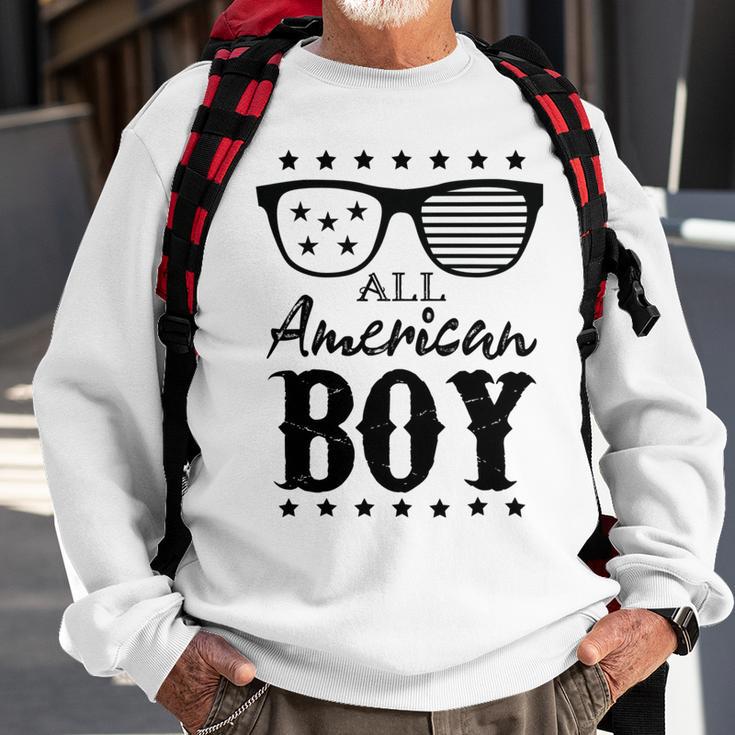 All American Boy 4Th Of July Boys Kids Sunglasses Family Sweatshirt Gifts for Old Men