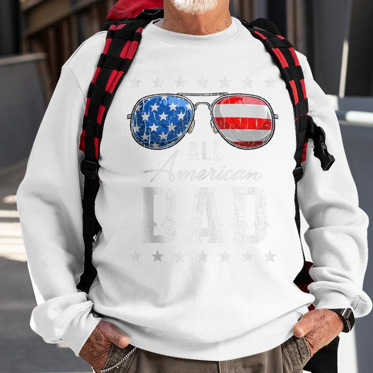 All American Dad Usa Flag Sunglasses 4Th Of July Dad Sweatshirt Gifts for Old Men
