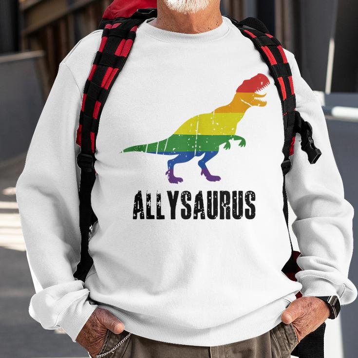 Allysaurus Ally Pride Gay Pride Lgbt Allysaurus Sweatshirt Gifts for Old Men