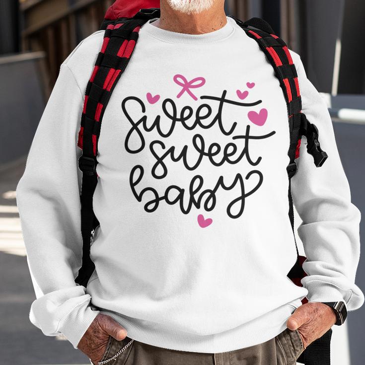 Baby Shower Text Pink Heart Ribbon Design Sweet Sweet Baby Sweatshirt Gifts for Old Men