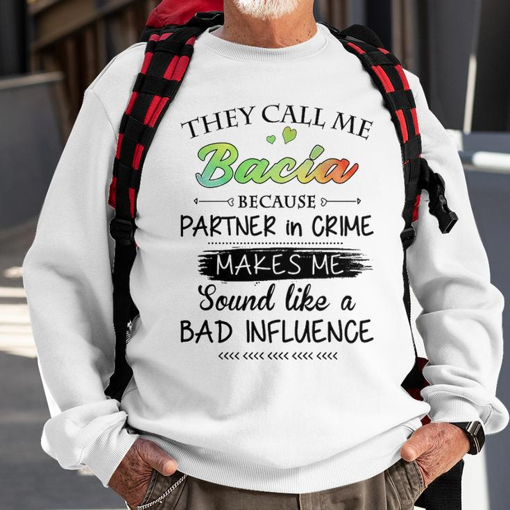 Bacia Grandma Gift They Call Me Bacia Because Partner In Crime Sweatshirt Gifts for Old Men