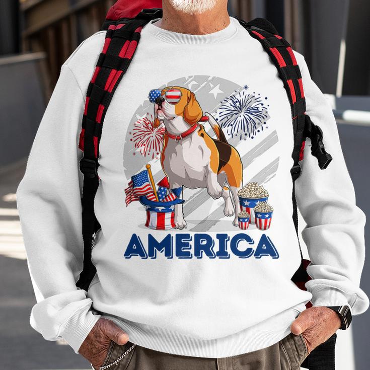 Beagle American Flag Sunglasses 708 Shirt Sweatshirt Gifts for Old Men