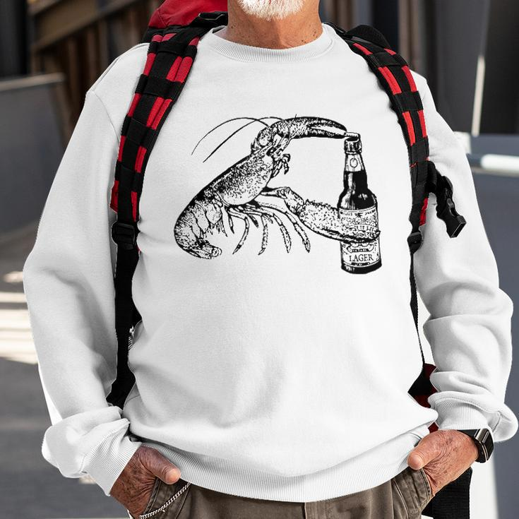 Beer Drinking Lobster Funny Craft Beer Gift Sweatshirt Gifts for Old Men