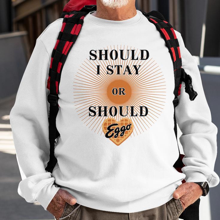 Best Seller Should I Stay Or Should Eggo Merchandise Sweatshirt Gifts for Old Men