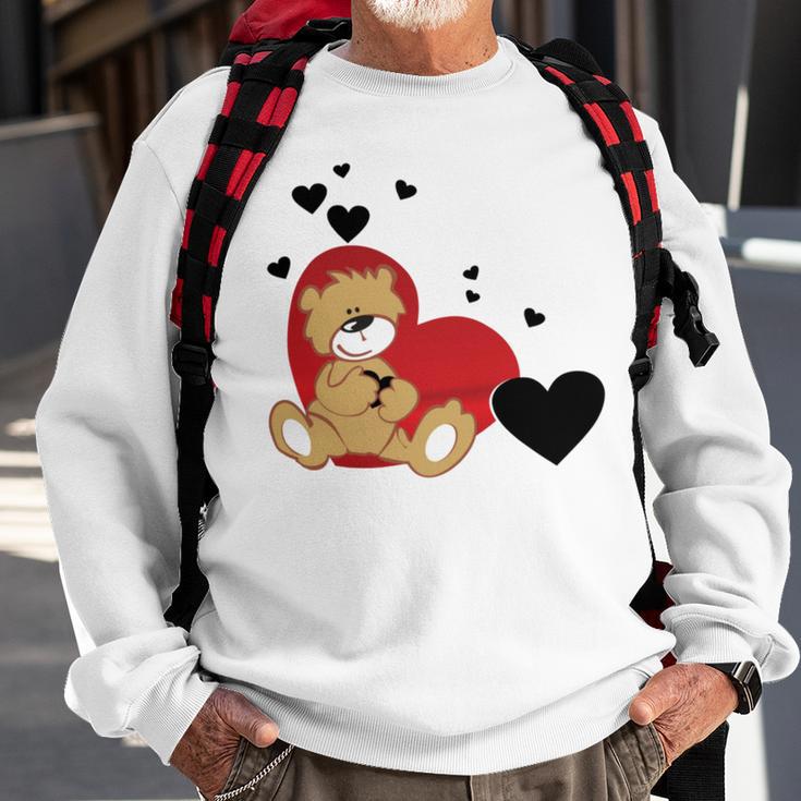 Cartoon Animal Happy Loving Teddy Bear Sweatshirt Gifts for Old Men