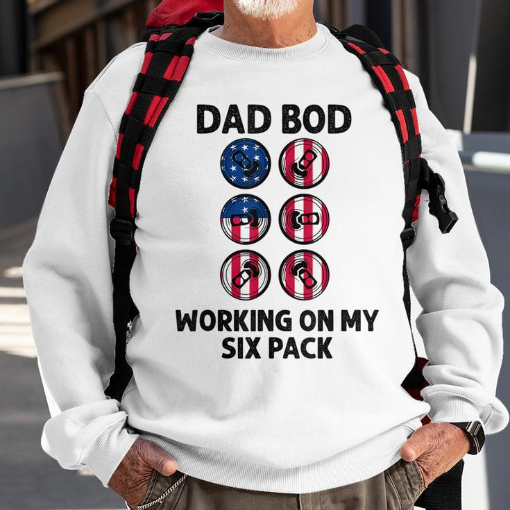 Dad Bod Working On My Six Pack Funny Beer Flag 4Th Of July Sweatshirt Gifts for Old Men