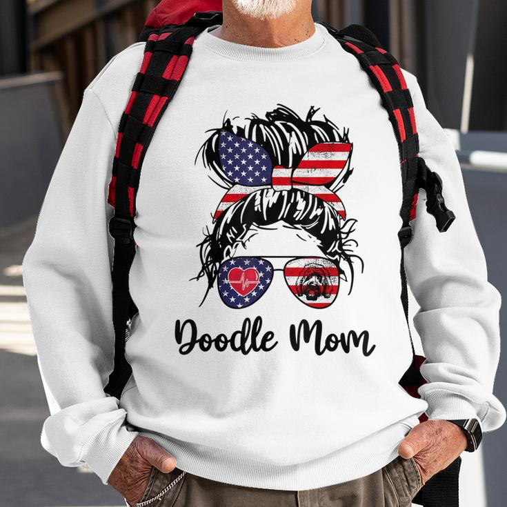 Doodle Mom Happy 4Th Of July American Flag Day Sweatshirt Gifts for Old Men