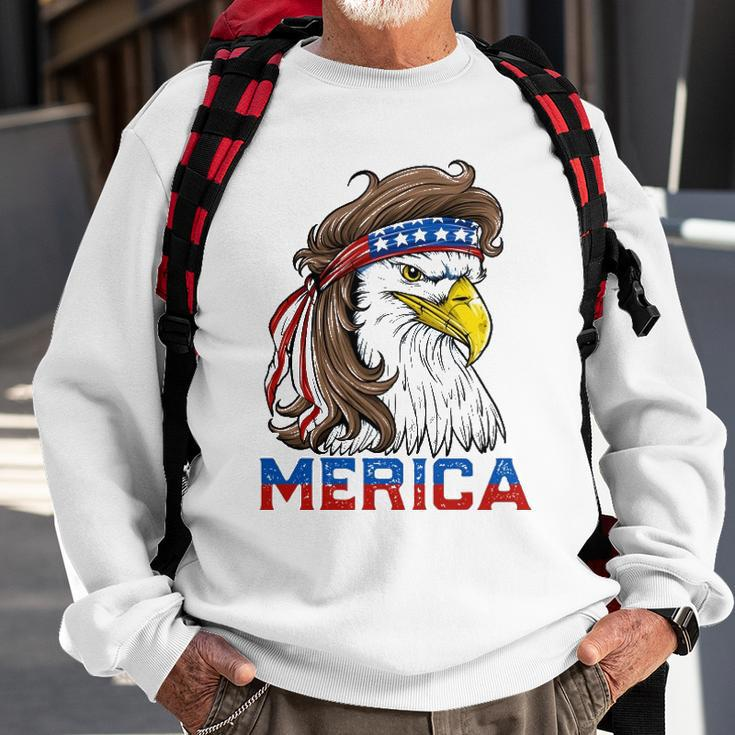 Eagle Mullet 4Th Of July American Flag Merica Usa Essential Sweatshirt Gifts for Old Men