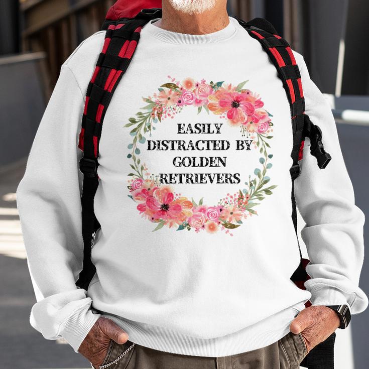 Easily Distracted By Golden Retrievers Sweatshirt Gifts for Old Men