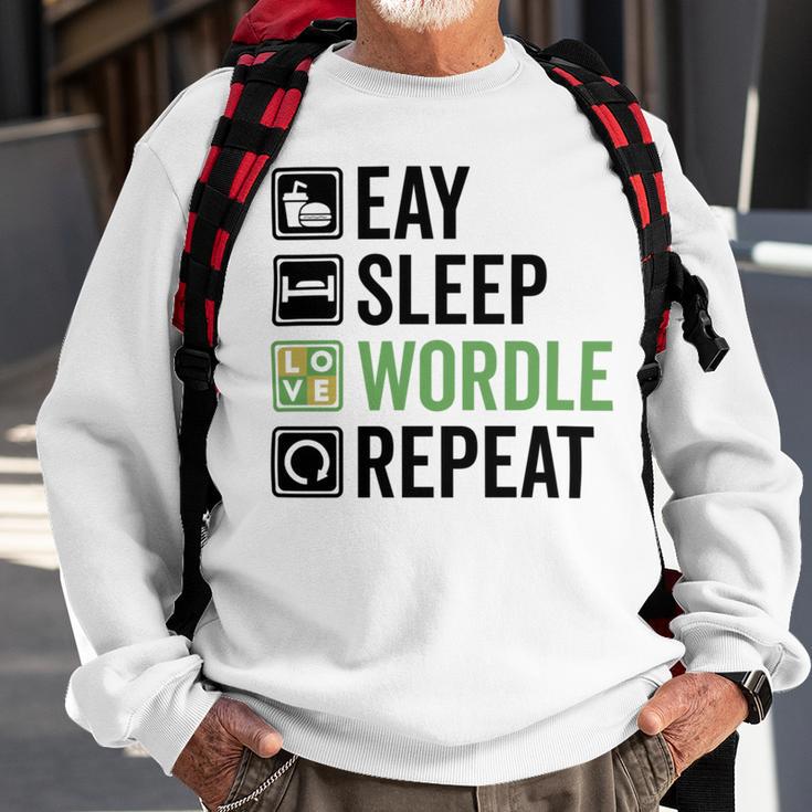 Eat Eat Sleep Wordle Repeat Wordle Lover Wordle Addict Sweatshirt Gifts for Old Men