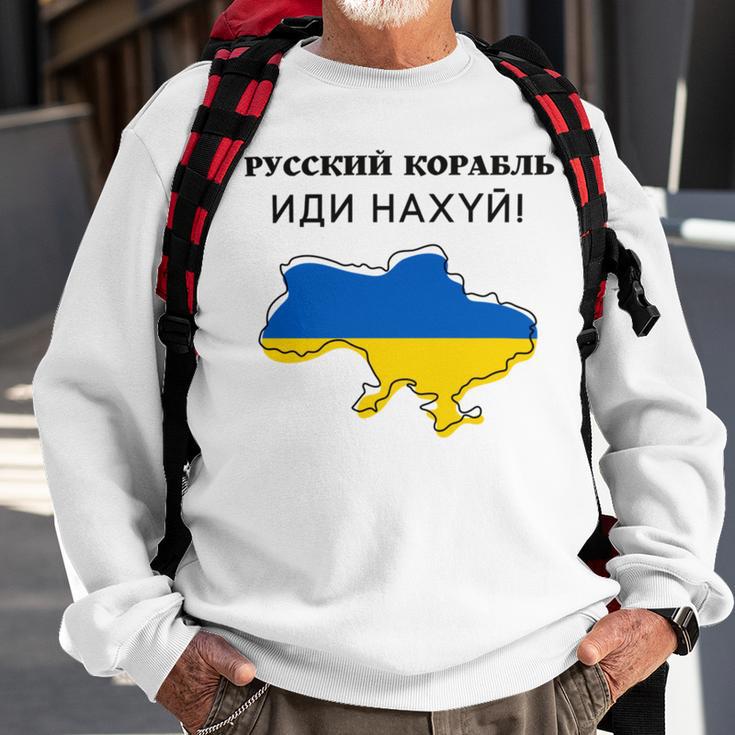 Flag Map Russian Warship Go F Sweatshirt Gifts for Old Men