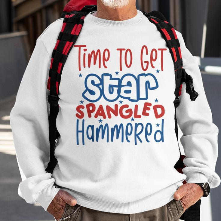 Funny Drunk 4Th Of July Time To Get Star Spangled Hammered Sweatshirt Gifts for Old Men