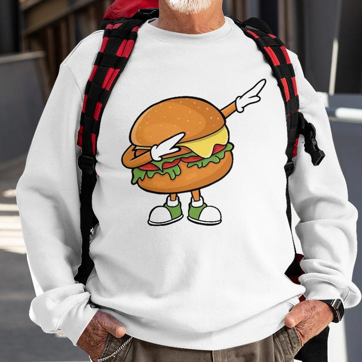 Funny Hamburger Art Men Women Cheeseburger Meat Eater Sweatshirt Gifts for Old Men