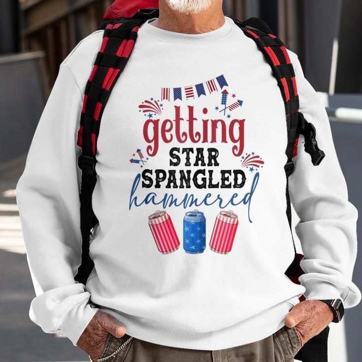 Getting Star Spangle Hammered America Western 4Th Of July Sweatshirt Gifts for Old Men