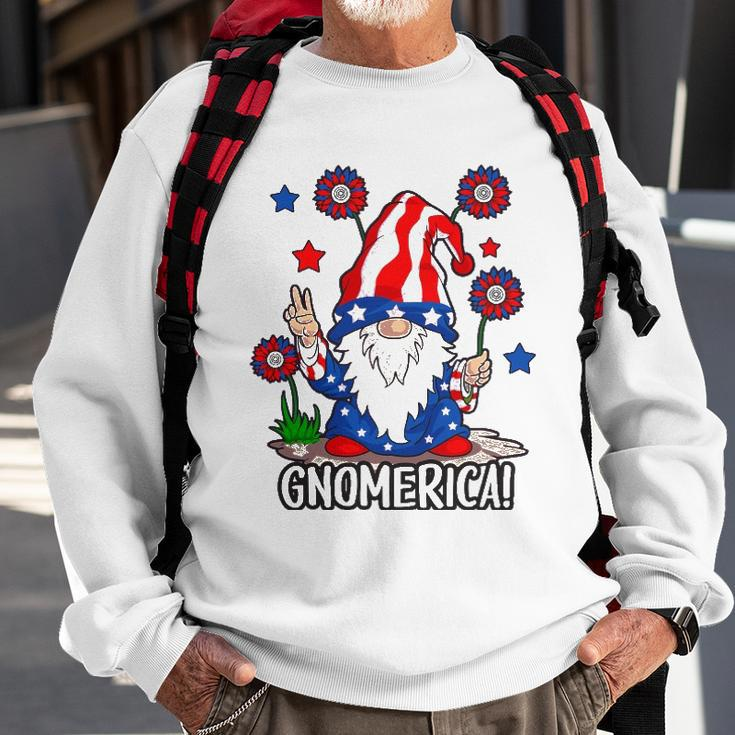 Gnomes 4Th Of July Women Gnomerica Girls American Flag Sweatshirt Gifts for Old Men