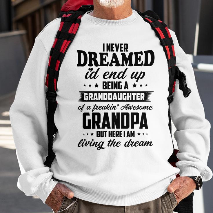 Granddaughter Of A Freakin Awesome Grandpa Sweatshirt Gifts for Old Men