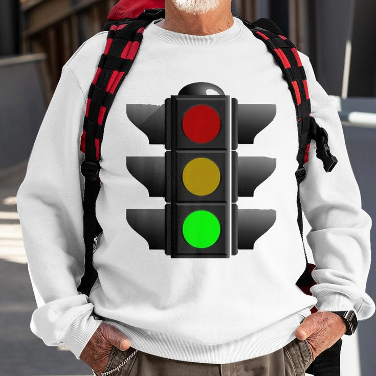 Green Traffic Light Signal Stop Caution Go Sweatshirt Gifts for Old Men