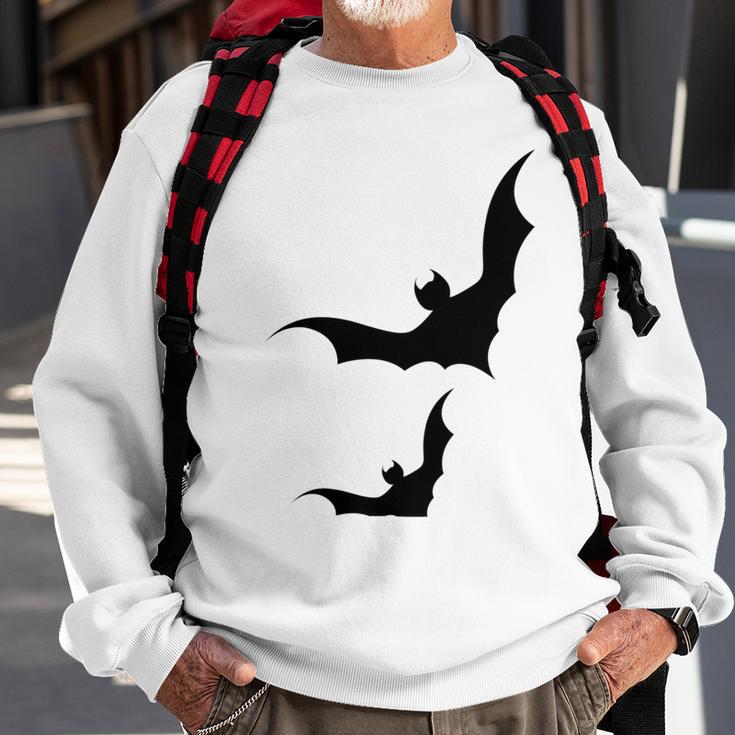 Halloween Two Bats Pattern Sweatshirt Gifts for Old Men