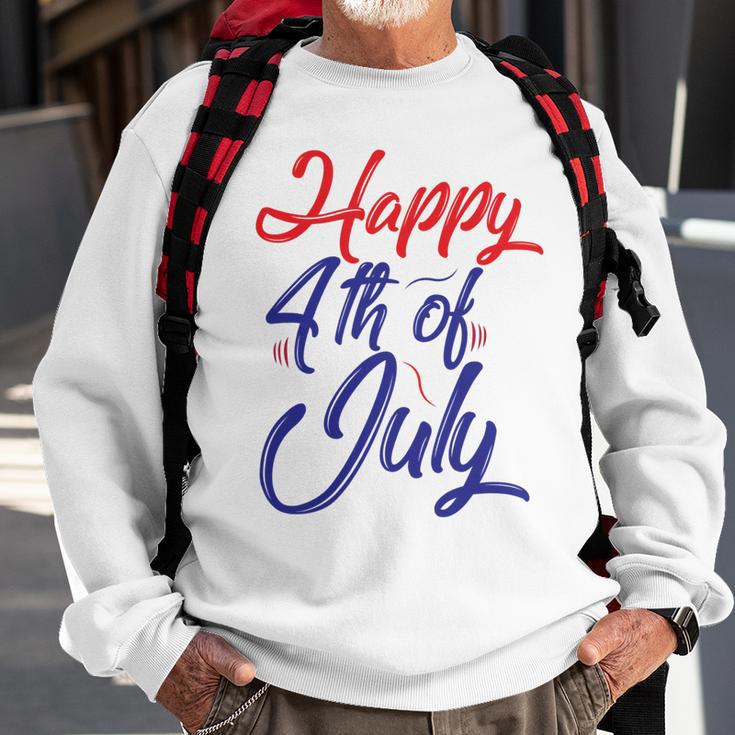 Happy 4Th Of July Dark Red Blue Text Sweatshirt Gifts for Old Men