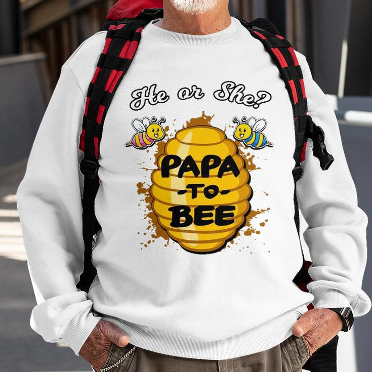 He Or She Papa To Bee Gender Reveal Announcement Baby Shower Sweatshirt Gifts for Old Men