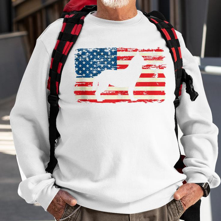 Husky For Dog Mom Dog Dad Usa Flag 4Th Of July Sweatshirt Gifts for Old Men