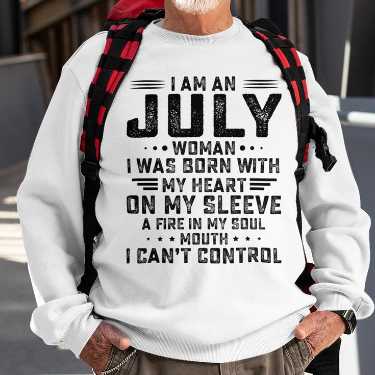 I Am An July Woman I Was Born With My Heart On My Sleevepng V2 Sweatshirt Gifts for Old Men