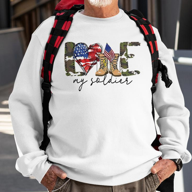 I Love My Soldier Military Military Army Wife Sweatshirt Gifts for Old Men