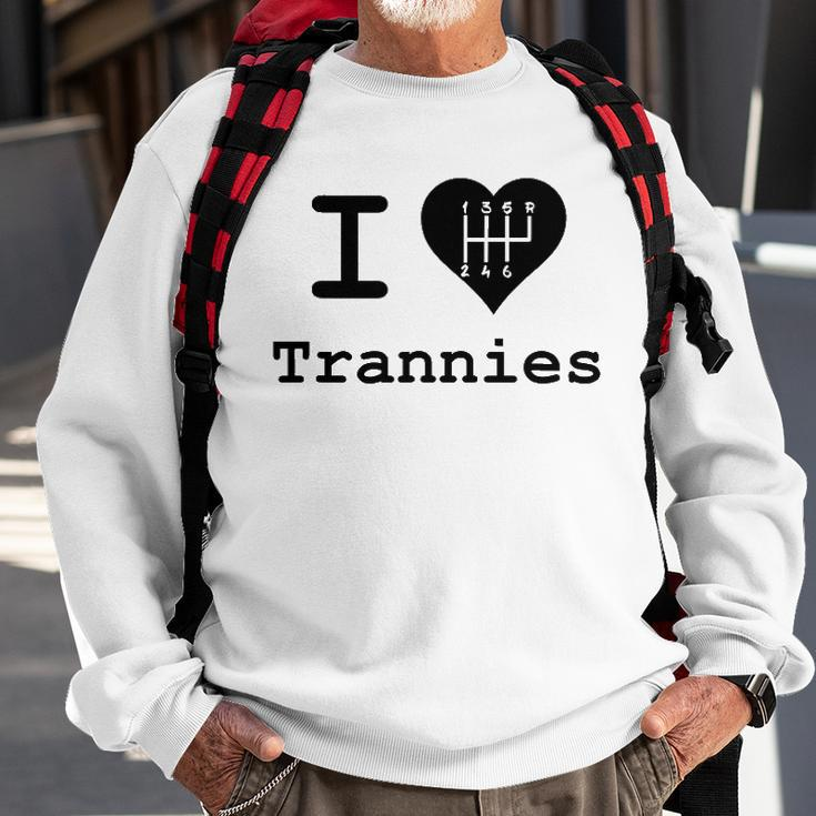 I Love Trannies Heart Car Lovers Gift Sweatshirt Gifts for Old Men