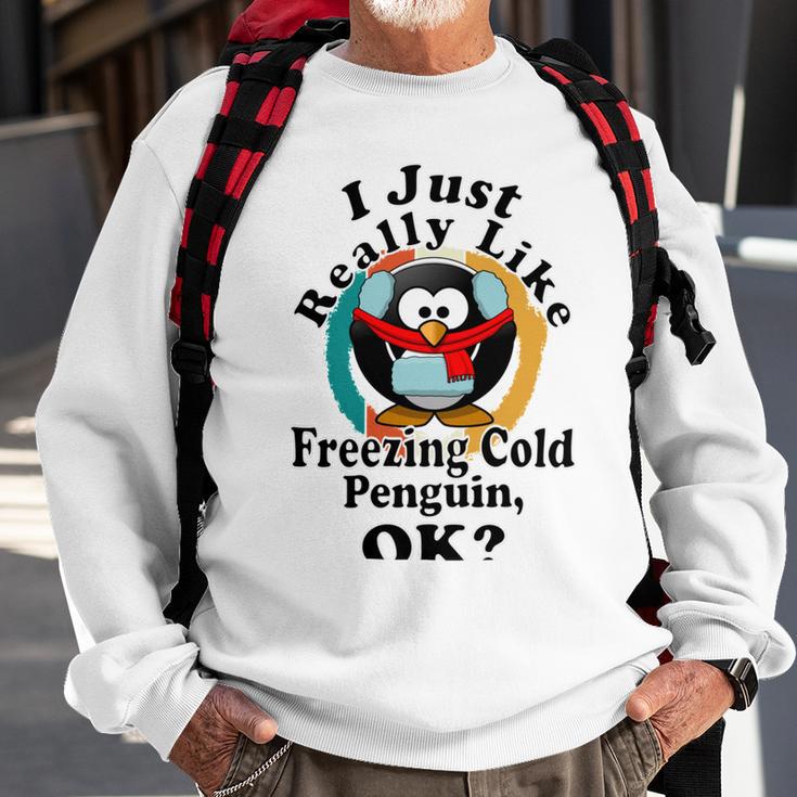 I Really Like Freezing Cold Penguin Ok Sweatshirt Gifts for Old Men