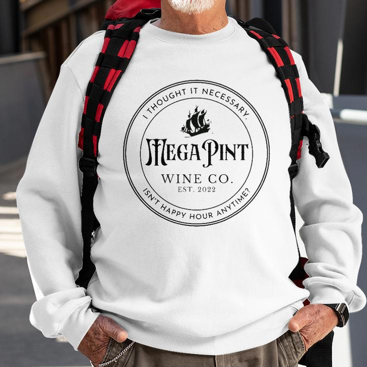 I Thought It Necessary A Mega Pint Of Wine Sweatshirt Gifts for Old Men