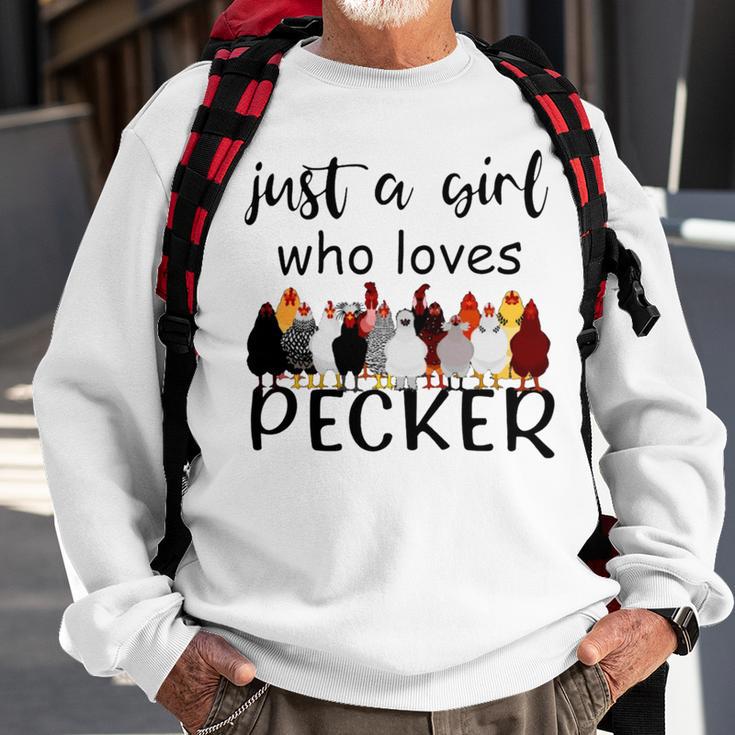 Just A Girl Who Loves Peckers 861 Shirt Sweatshirt Gifts for Old Men