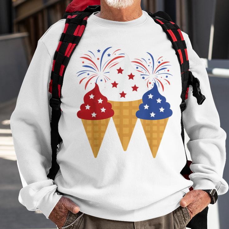 Memorial Day 4Th Of July Holiday Patriotic Ice Cream Sweatshirt Gifts for Old Men