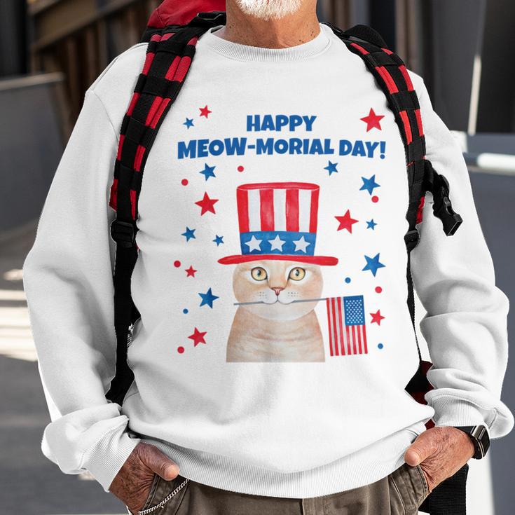 Memorial Day Cat Meowmorial Day Sweatshirt Gifts for Old Men