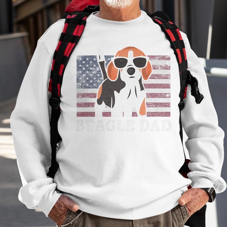 Mens Beagle Dad American Flag 4Th Of July Patriotic Beagle Design Sweatshirt Gifts for Old Men