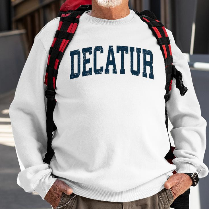 Mens Decatur Georgia Ga Vintage Athletic Sports Navy Design Sweatshirt Gifts for Old Men