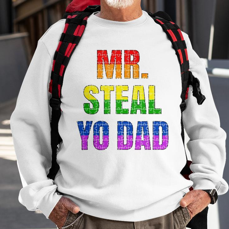 Mens Mister Steal Your Dad Gay Pride Jokes Sweatshirt Gifts for Old Men