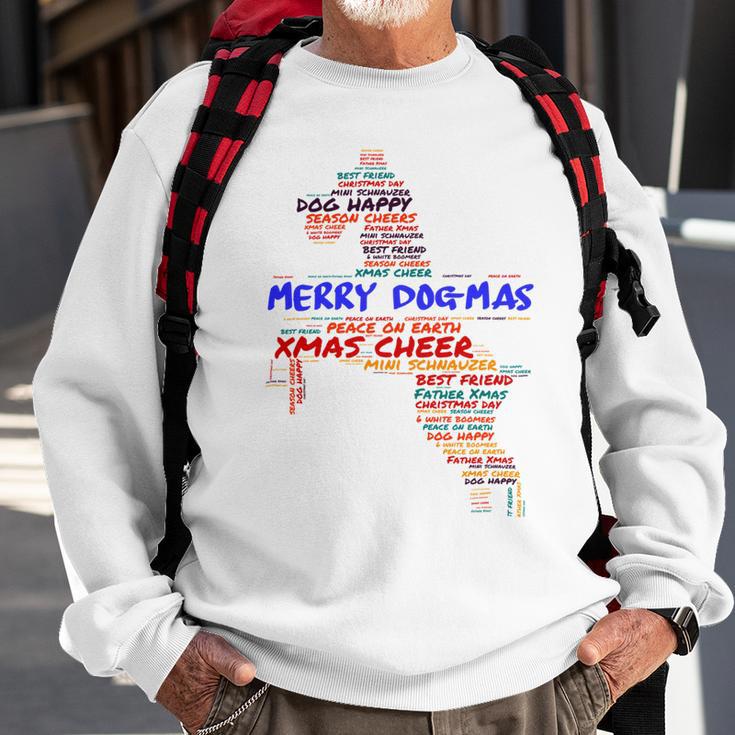 Merry Dog-Mas Miniature Schnauzer Sweatshirt Gifts for Old Men